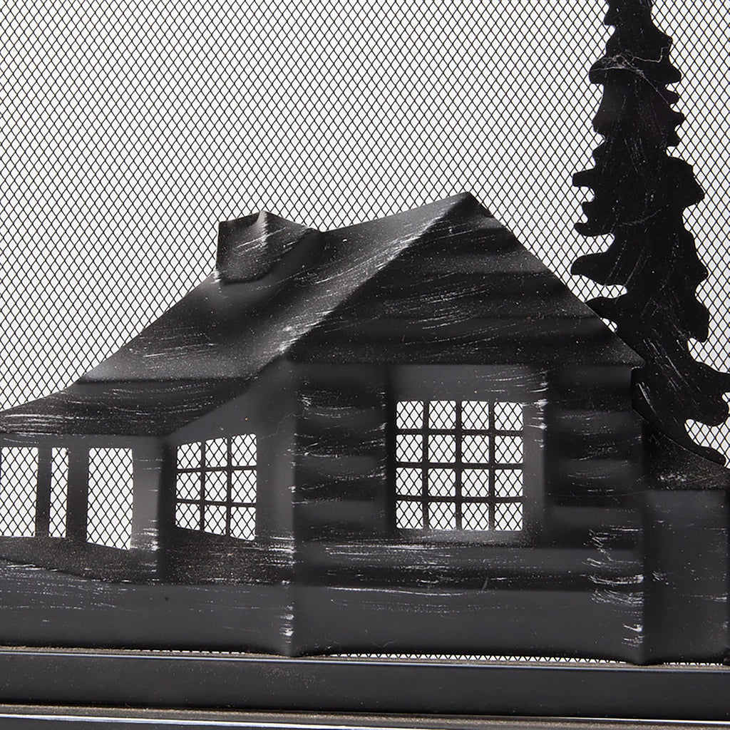 Black Metal Fireplace Screen W4502