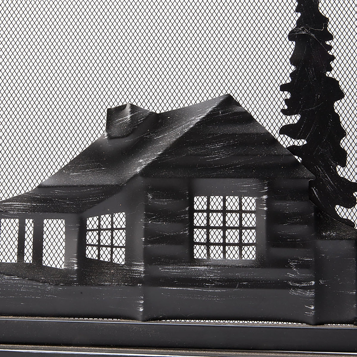 Black Metal Fireplace Screen W4502