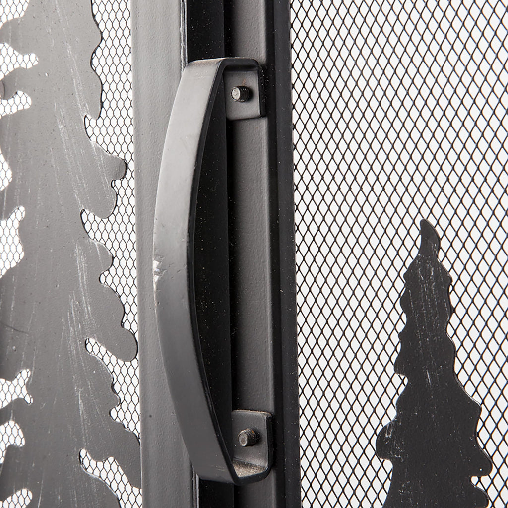 Black Metal Fireplace Screen W4502