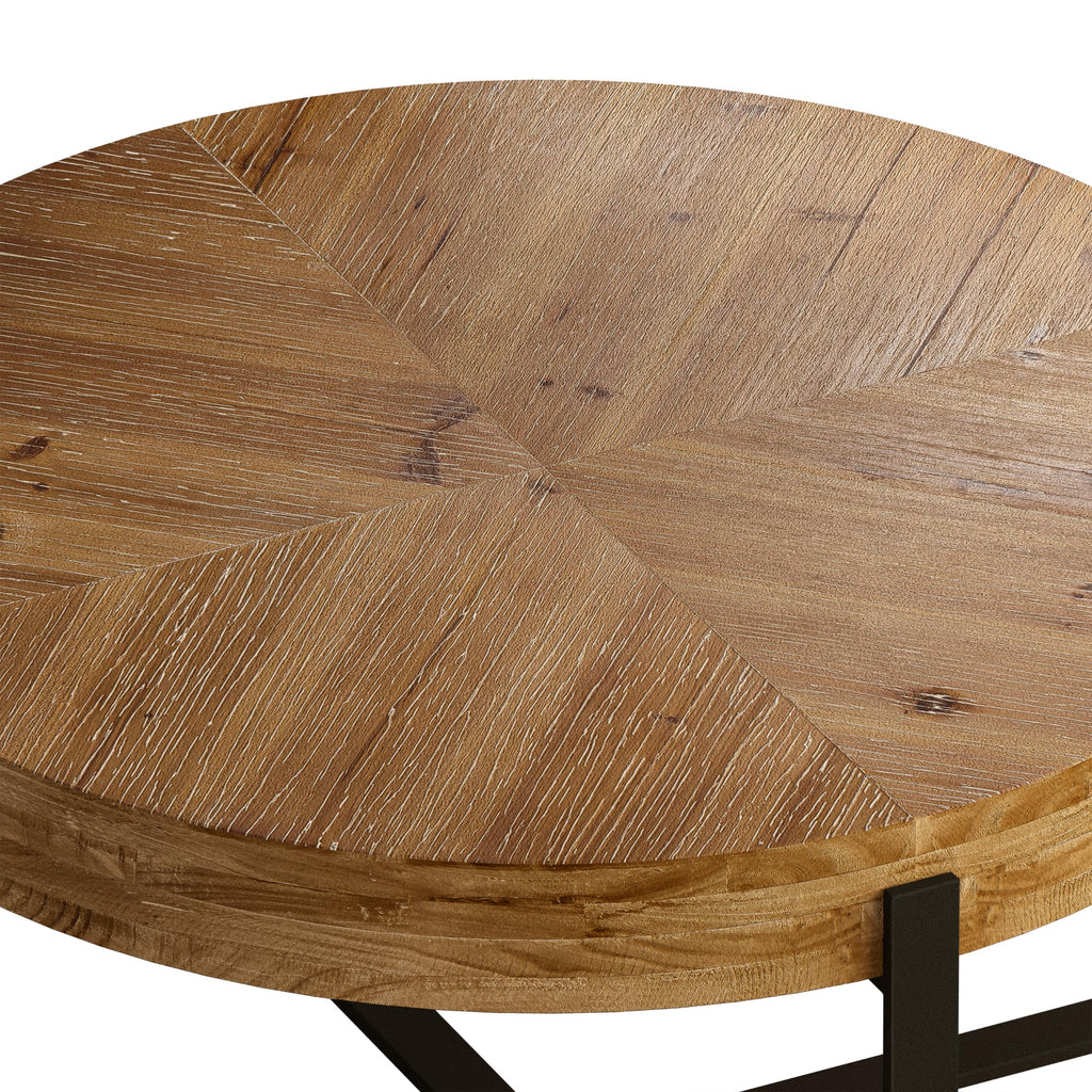 34" Round Coffee Table with Metal Base I913