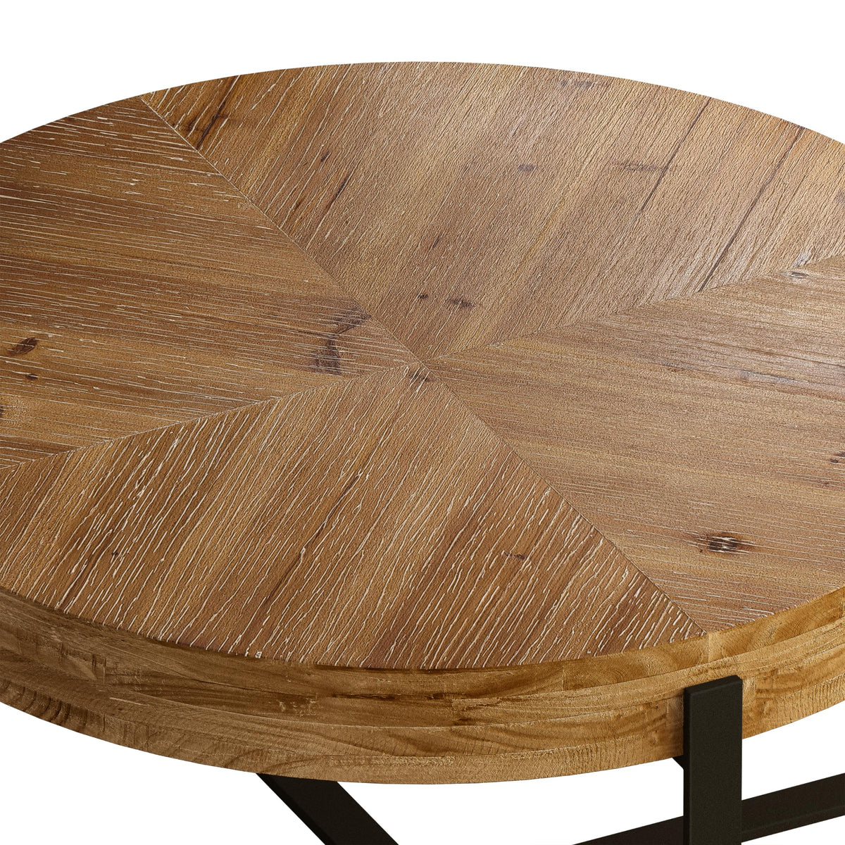 34" Round Coffee Table with Metal Base I913